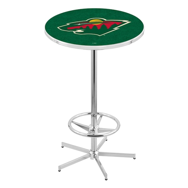 42" Chrome Minnesota Wild Pub Table